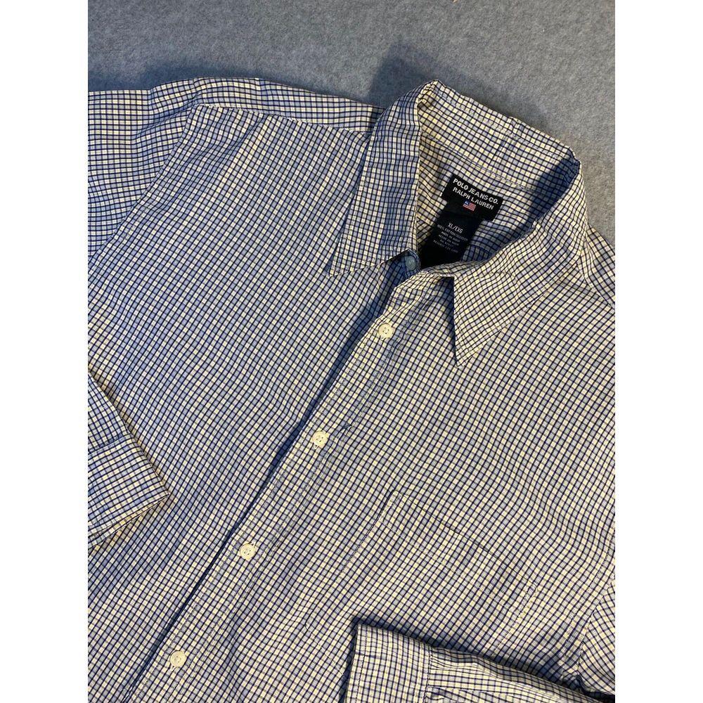 Ralph Lauren Shirt Mens XLarge Multi Button Up Long Sleeve Cotton Polo Jeans Co - Picture 1 of 9